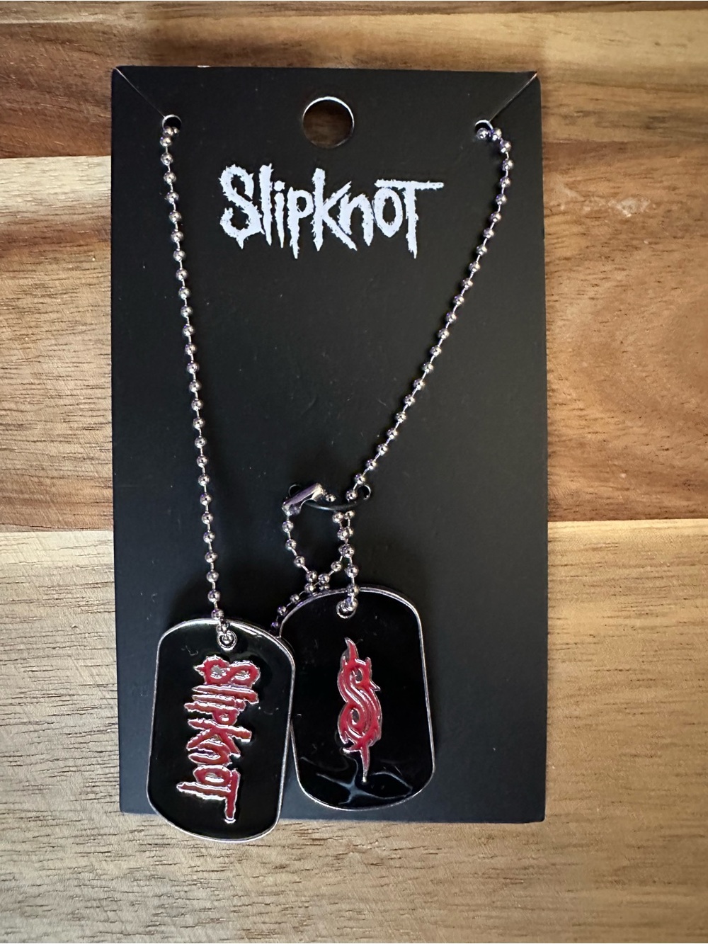 Hot Topic Slipknot Black and Red Double Dog Tag Necklace Unisex